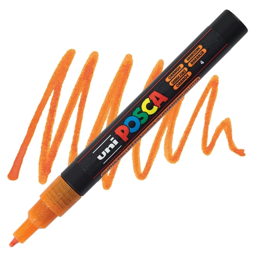Marķieris UNI Posca PC-3ML, oranžs ar spīdumiem (4)