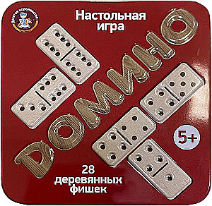 Koka spēle "Domino" (metāla kārbiņā)