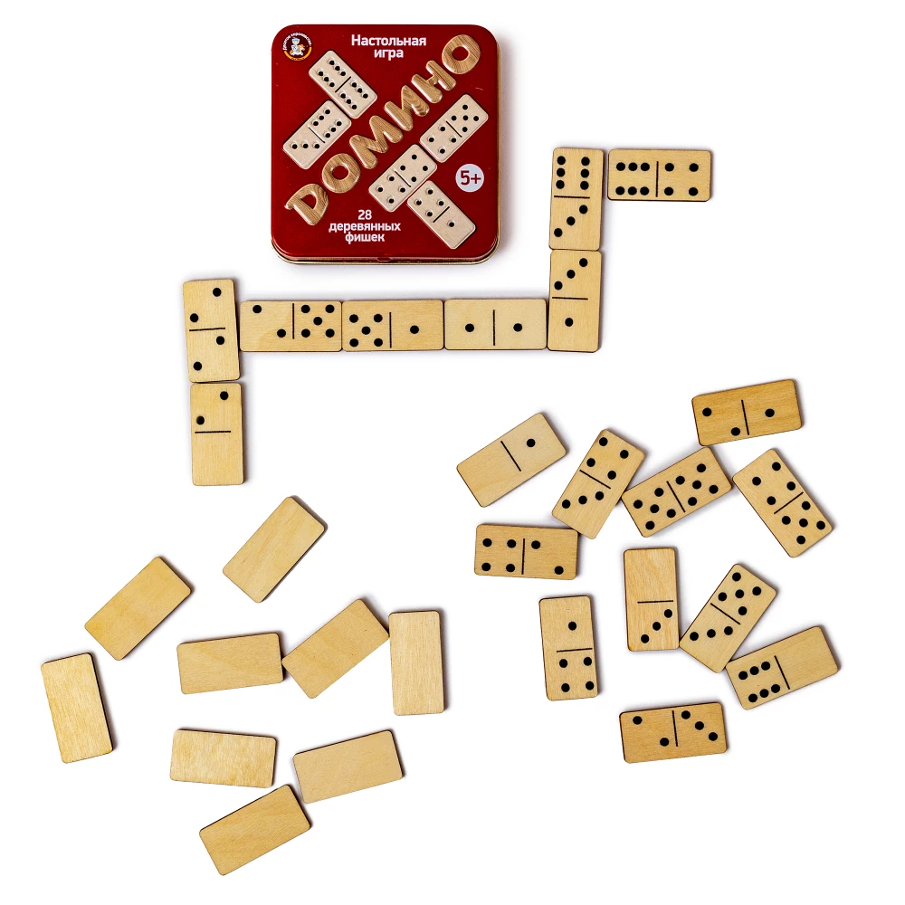 Koka spēle "Domino" (metāla kārbiņā)