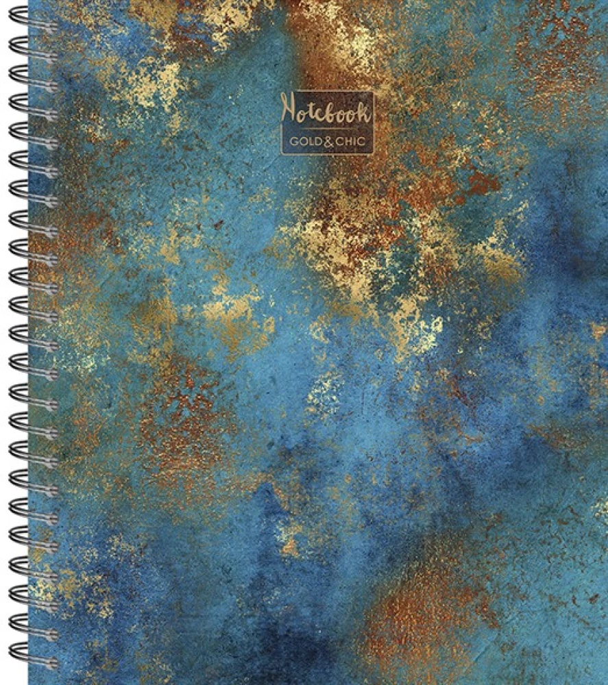 Kopējā piezīmju grāmatiņa 96 lapas spirālē - Gold&Chic, dažādās krāsās