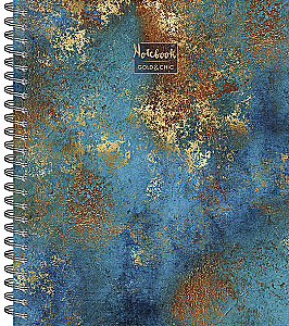 Kopējā piezīmju grāmatiņa 96 lapas spirālē - Gold&Chic, dažādās krāsās
