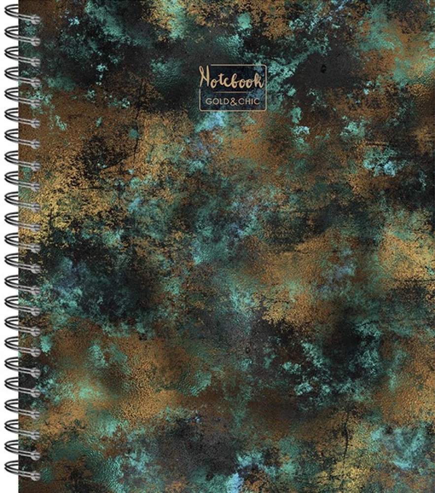 Kopējā piezīmju grāmatiņa 96 lapas spirālē - Gold&Chic, dažādās krāsās