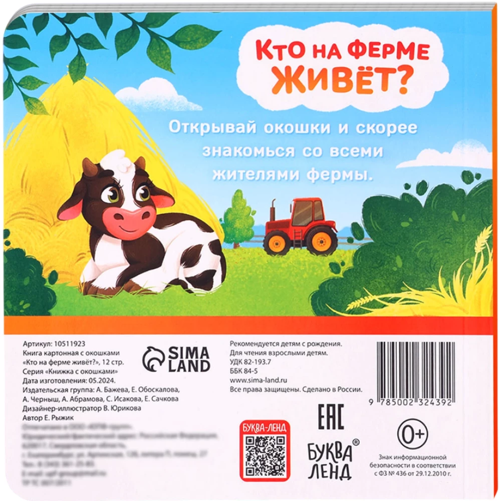 Картонная книга с окошками - Кто в домике живёт?