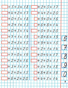 Matemātiskās rakstīšanas nostiprinām prasmes saskaitīšanā un atņemšanā 375 piemēri. 6-7 gadi