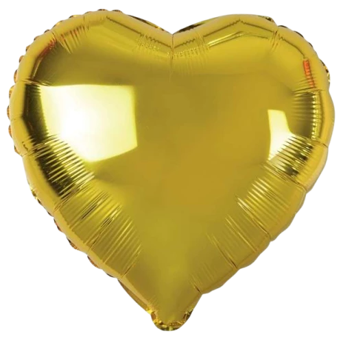 Folijas balons 18 - Zelta sirds