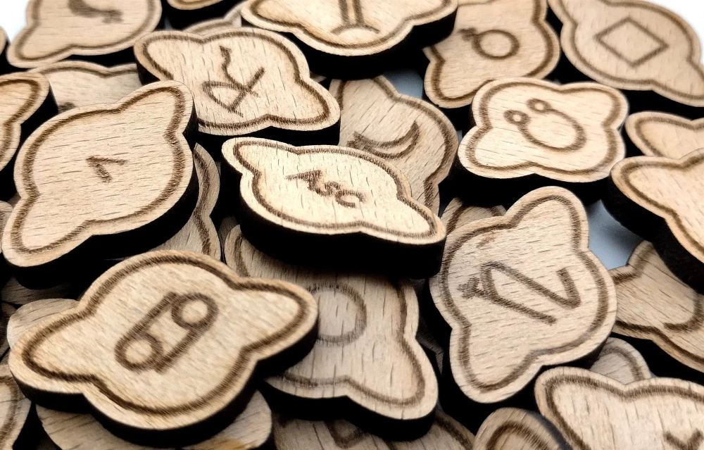 Astroloģiskās runas (45 runas no dižskābarža + instrukcija + maisiņš)