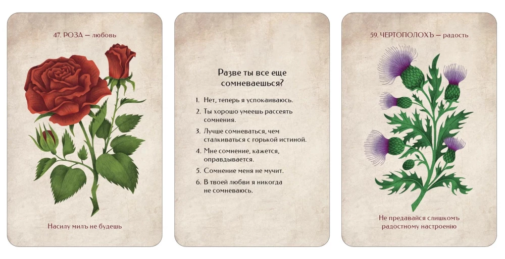 Цветочные предсказательные карты. Флирт цветов (60 карт)
