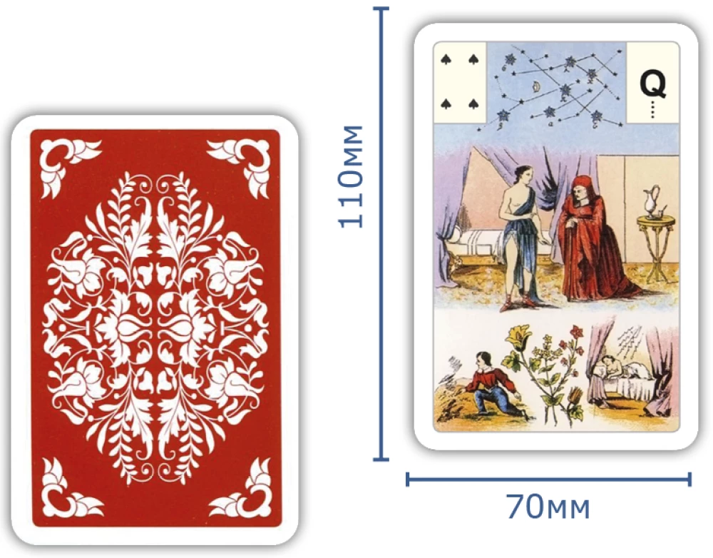 Gadāšanas kartes - orakuls Lenormand. Astro mitoloģiskā liela kāršu kaste (54 kartes ar instrukciju)