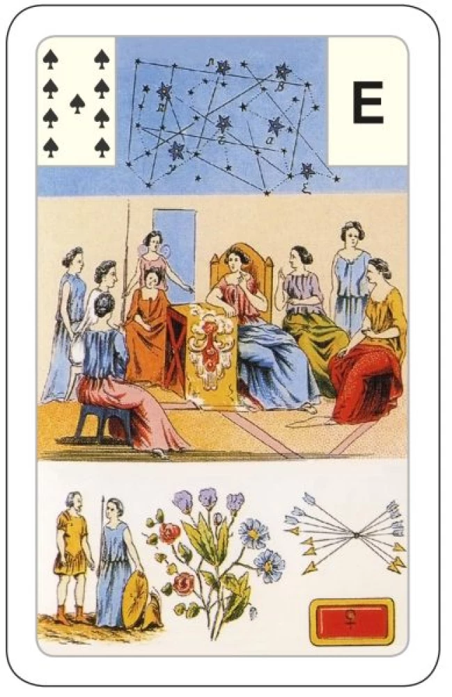 Gadāšanas kartes - orakuls Lenormand. Astro mitoloģiskā liela kāršu kaste (54 kartes ar instrukciju)