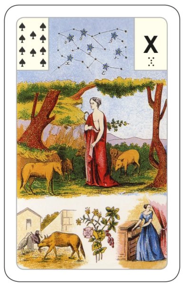 Gadāšanas kartes - orakuls Lenormand. Astro mitoloģiskā liela kāršu kaste (54 kartes ar instrukciju)