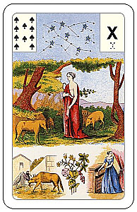 Gadāšanas kartes - orakuls Lenormand. Astro mitoloģiskā liela kāršu kaste (54 kartes ar instrukciju)