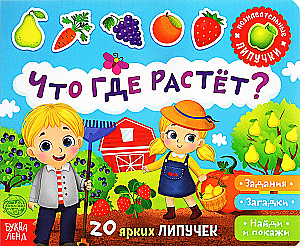 Grāmata ar lipīgām uzlīmēm - Kas kur aug?