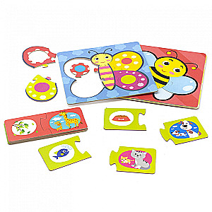 Attīstošā spēle - Pužļu-sorteris (4in1). Dārzā