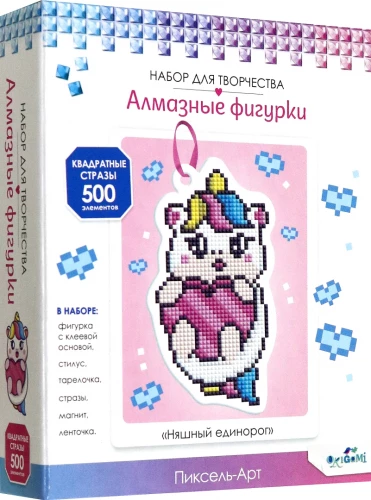 Dimanta figūriņa ar magnētu un lentīti. Mīlīgs vienradzis