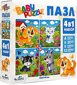 Puzļu komplekts 4in1 - Mājdzīvnieki