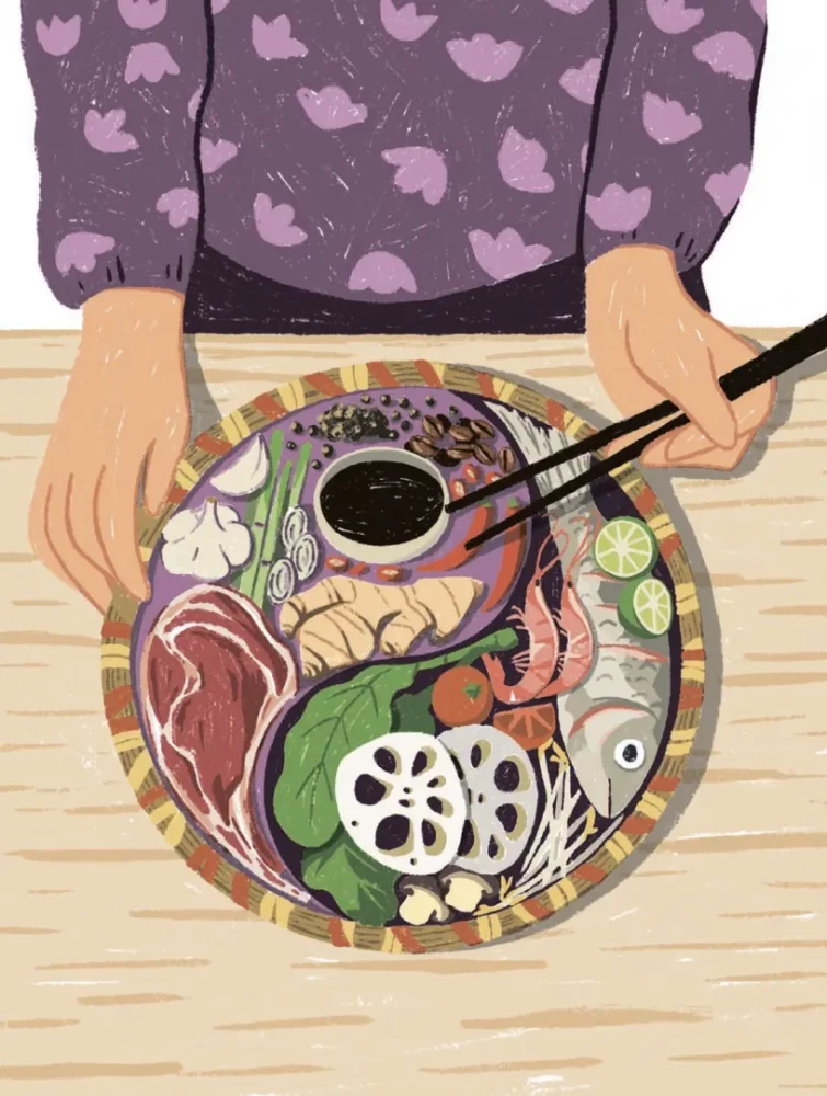 Vjetnamiešu virtuve ilustrācijās