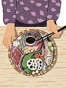 Vjetnamiešu virtuve ilustrācijās