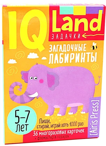 IQ Daudzreiz lietojamas kartītes ar marķieri. 5+ Noslēpumainie labirinti