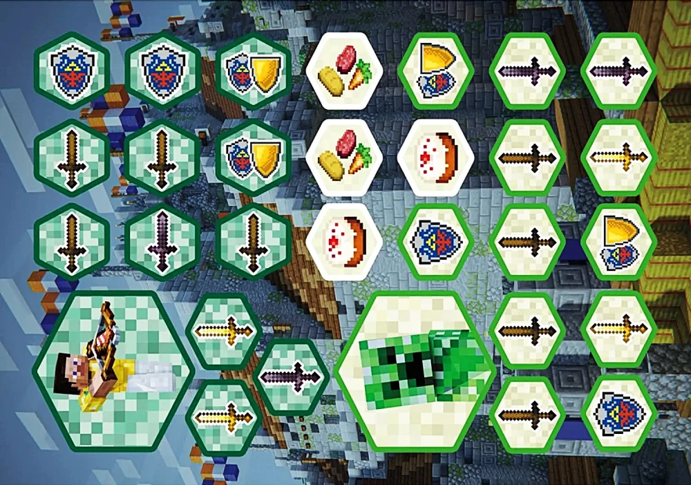 Galda spēle - Pretstatīšanās. Minecraft stilā. Cīņa ar Krīperu