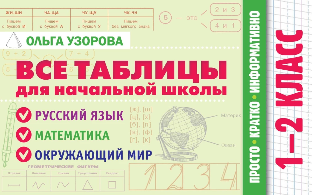 Visas tabulas sākumskolai. 1–2 klase. Krievu valoda, matemātika, apkārtējā pasaule