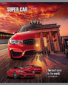 Pārbaudījumu mape ar kvadrātveida lapām, 48 lapas - SUPER CARS