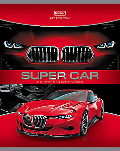 Pārbaudījumu mape ar kvadrātveida lapām, 48 lapas - SUPER CARS