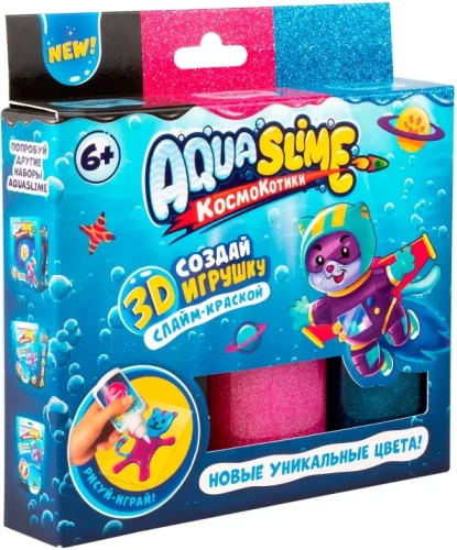 Figurīšu izgatavošanas komplekts no krāsaina gela Aqua Slime, rozā-zils