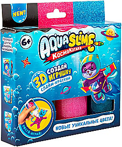 Figurīšu izgatavošanas komplekts no krāsaina gela Aqua Slime, rozā-zils