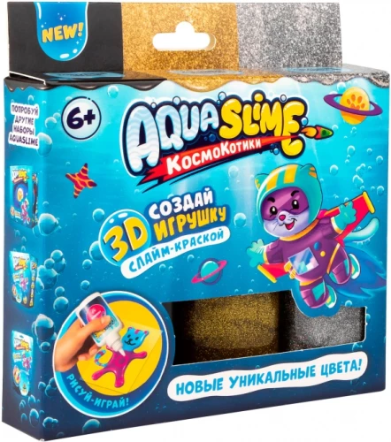 Krāsainā gela Aqua Slime figūru izgatavošanas komplekts, zelta-sudraba