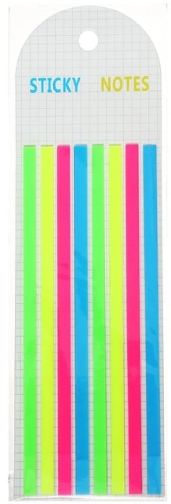 Zīmju pārlikumu komplekts ar līmējošu malu, 8 bloki pa 20 lapām, fluorescējošās krāsas