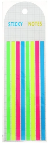 Zīmju pārlikumu komplekts ar līmējošu malu, 8 bloki pa 20 lapām, fluorescējošās krāsas
