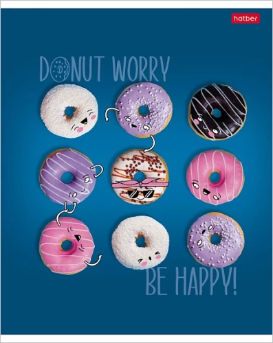 Kvadrātveida bloks, 48 lapas - Donut Worry, dažādībā