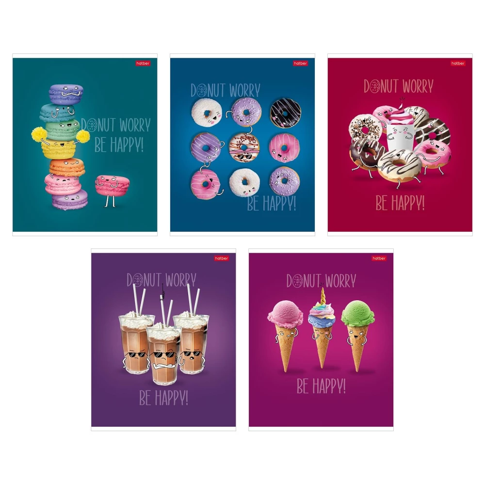 Kvadrātveida bloks, 48 lapas - Donut Worry, dažādībā