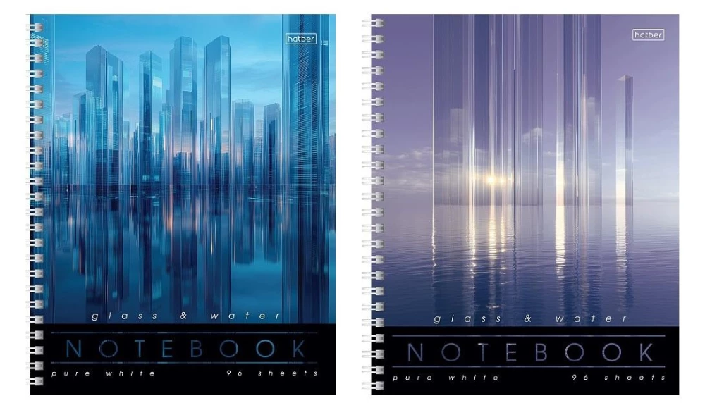 Тетрадь в линейку, 96 листов - Glass&Water, в ассортименте