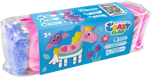 Radošuma komplekts no viegla māla - Crazy Clay. Vienradži