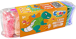 Radošās aktivitātes komplekts no vieglās plastilīna - Crazy Clay. Dinosauri