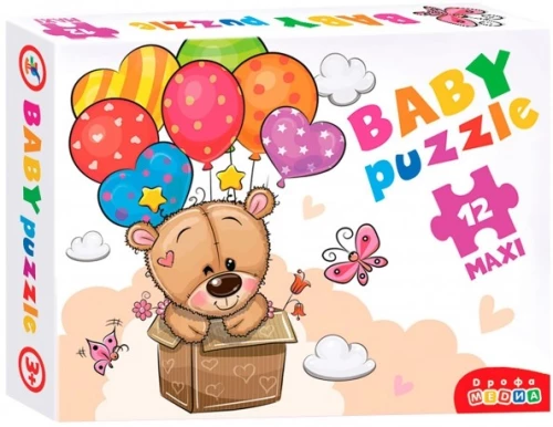 Puķu puzles - 12, maksi: Lācis un gaisa baloni