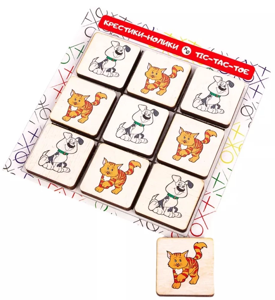 Настольная игра - Крестики-нолики. Кошки против собак