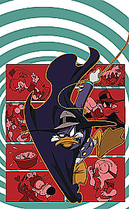 Melnais Mētelis. Oranžs - jauns violets. Komikss