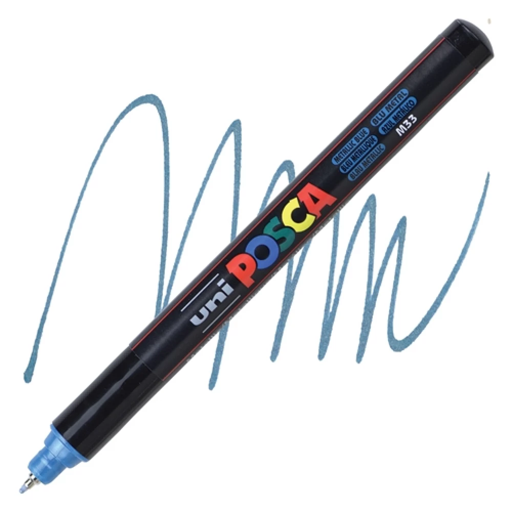Marķieris UNI Posca PC-1MR, zils-metālisks (M33)