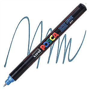 Marķieris UNI Posca PC-1MR, zils-metālisks (M33)