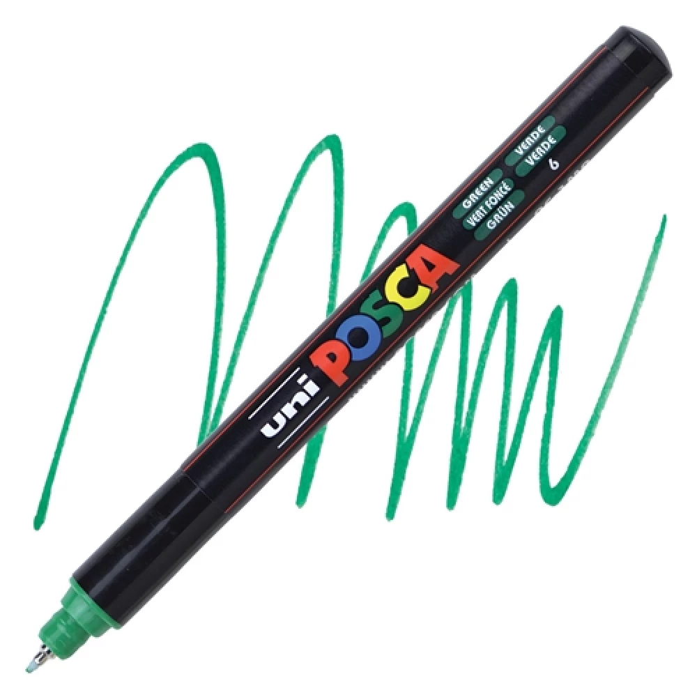 Marķieris UNI Posca PC-1MR, zaļš (6)