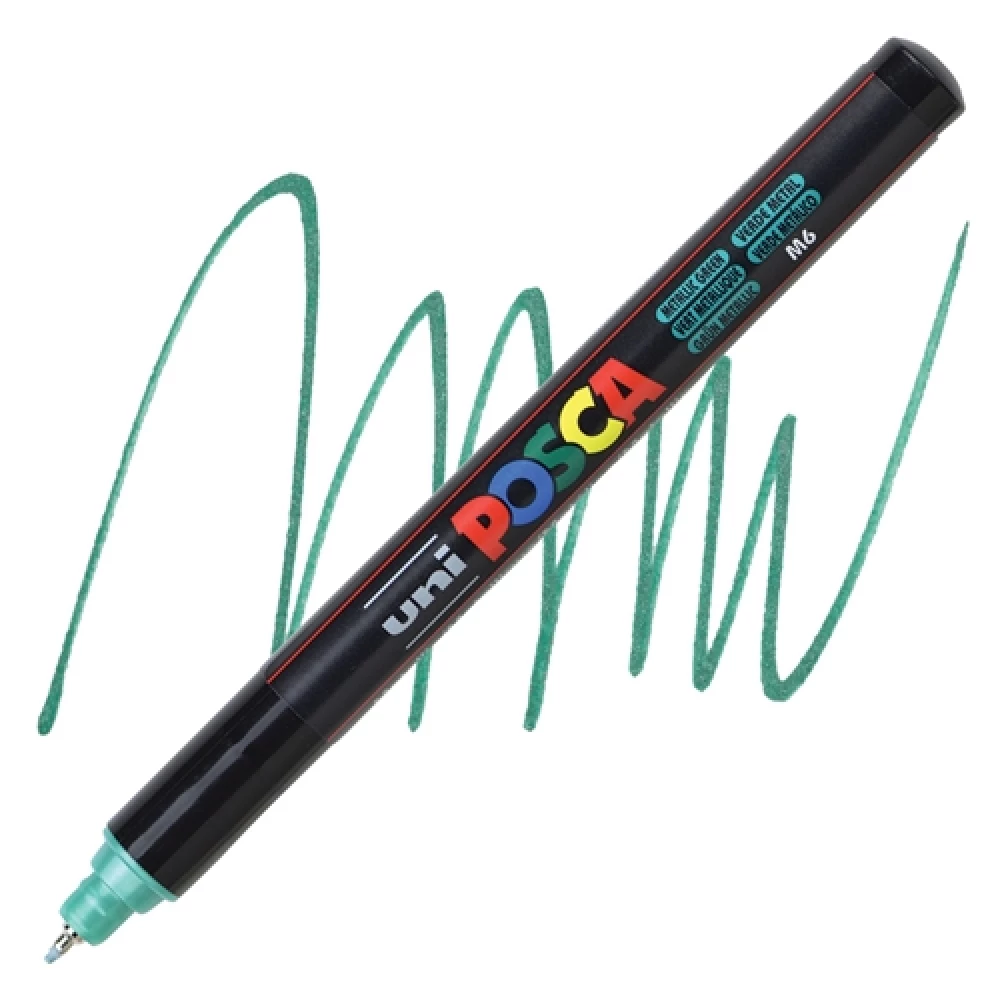 Marķieris UNI Posca PC-1MR, zaļš-metāliskais (M6)
