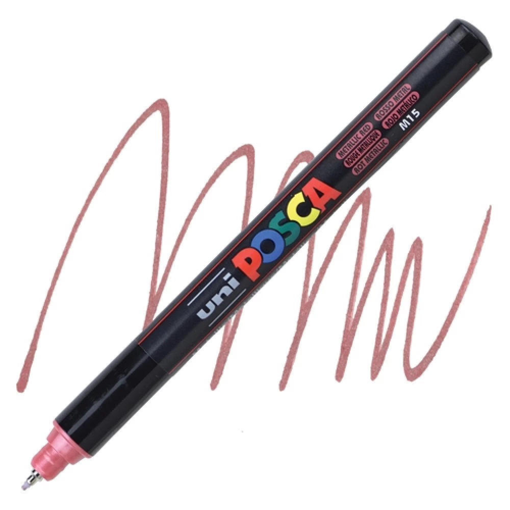 Marķieris UNI Posca PC-1MR, sarkans-metāliskais (M15)