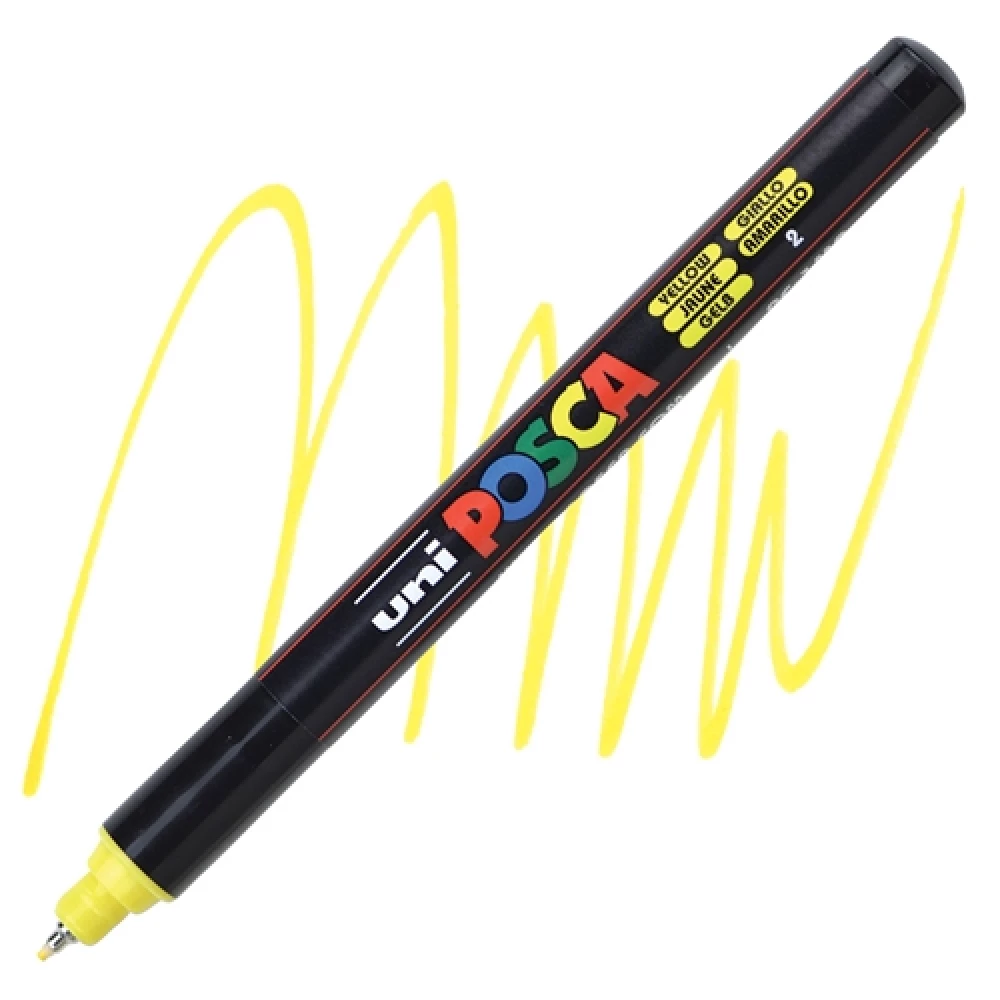 Marķieris UNI Posca PC-1MR, dzeltenais (2)
