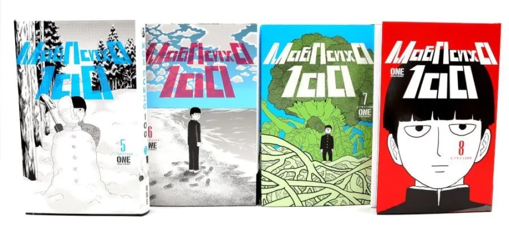 Mob Psycho 100: 5. grāmata. 6. grāmata. 7. grāmata. 8. grāmata (4 grāmatu komplekts)