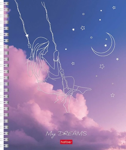 Klade - DREAMS uz spirāles, A5, 96 lapas, rūtiņa, dažādībā