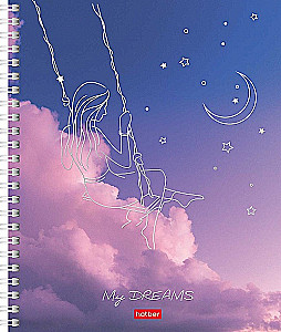Klade - DREAMS uz spirāles, A5, 96 lapas, rūtiņa, dažādībā