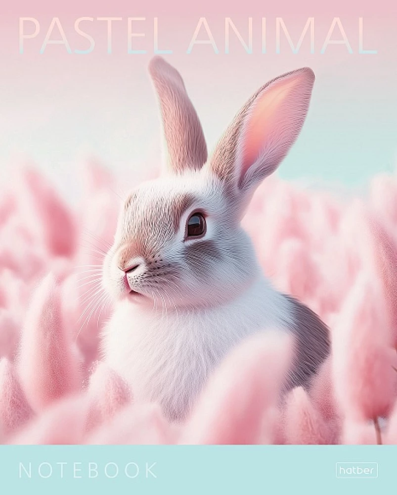 Burtnīca - Pastel Animals, A5, 96 lapas, rūtiņas, dažādība