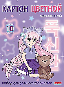 Krāsainā kartona komplekts - Neko-Tyan_anime, A5, glancēts, 10 lapas